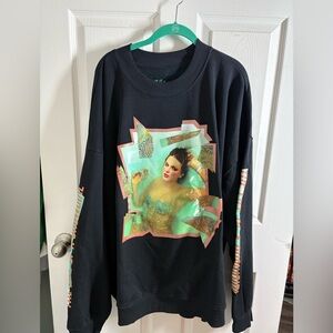 Black Graphic Women Sweater